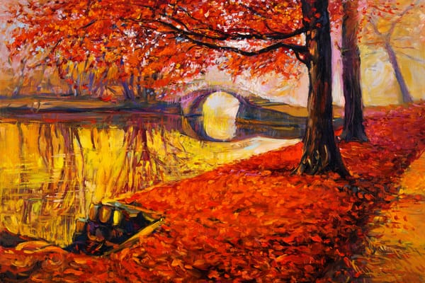 Обои painting, landscape, autumn, картина, краски, oil, живопись, пейзаж, watercolor