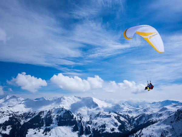Обои параплан, пилот, экстремальный спорт, tandem