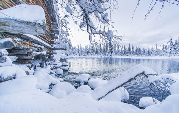 Обои Äkäslompolo, Finland, сугробы, снег, зима, Финляндия, озеро, Акасломполо, Лапландия, Ylläs, Lapland, Юлляс