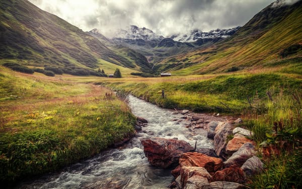 Обои Альпы, Serfaus, горный поток, Mountain stream, Tyrol, коммуна Зерфаус, Тироль, Austria, Австрия