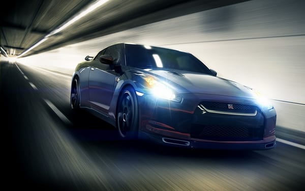 Обои ниссан, скорость, nissan gt-r, тоннель