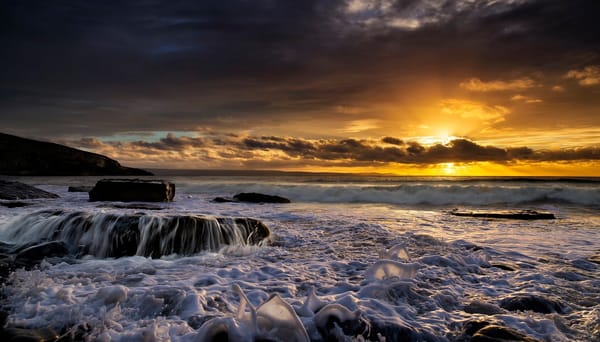 Обои Southerndown, sea, Wales, Dunraven Bay, sunset, Bay Dunraven, Wales, England, Southerndown, England