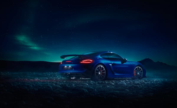 Обои Porsche, GT4, ночь, Northern Lights