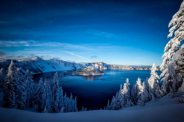 Обои Oregon, Кратерное, зима, Орегон, Crater Lake, National Park, озеро