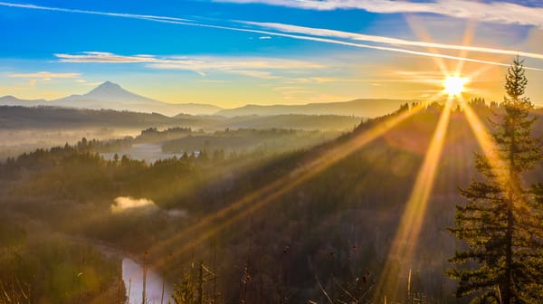 Обои Sandy, Лучи света, Oregon, Природа
