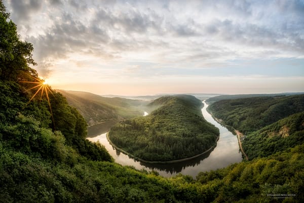 Обои Весна, германия, saarschleife, утро