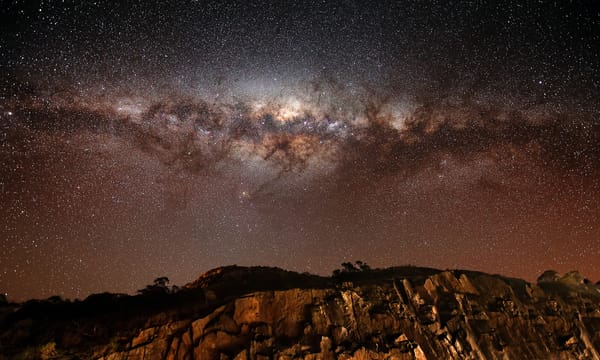 Обои скалы, milky way galaxy, stars, галактика