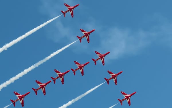 Обои Red arrows, sky, eastbourne airshow