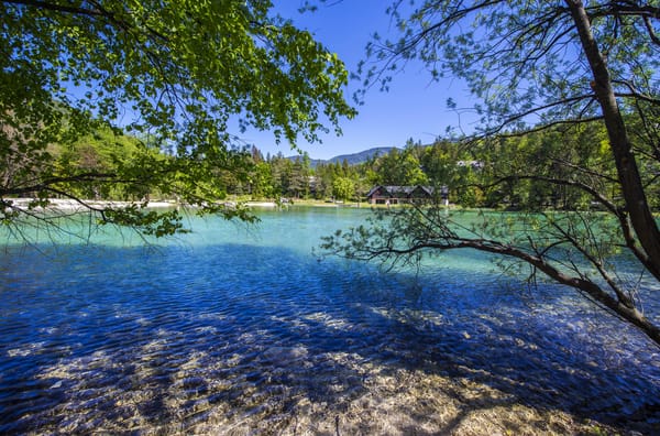 Обои Словения, Lake jasna, домики